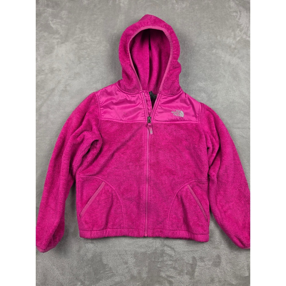 The North Face Fleece Hoodie Girls L 14/16 Pink Full Zip Jacket Outdoor *Read